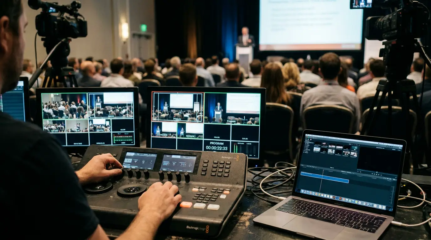 Live corporate event video production switcher