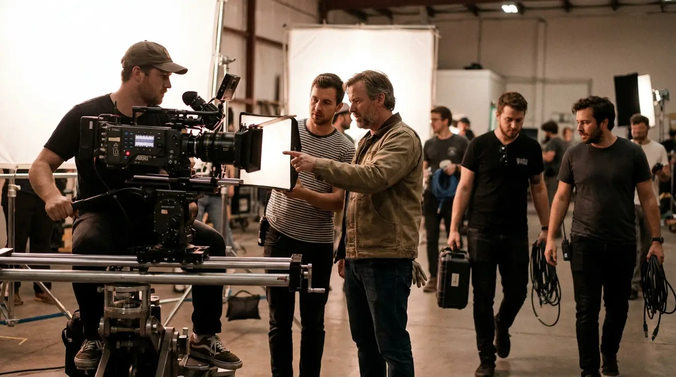 Full-day video production crew on set — Growth Marketing Package
