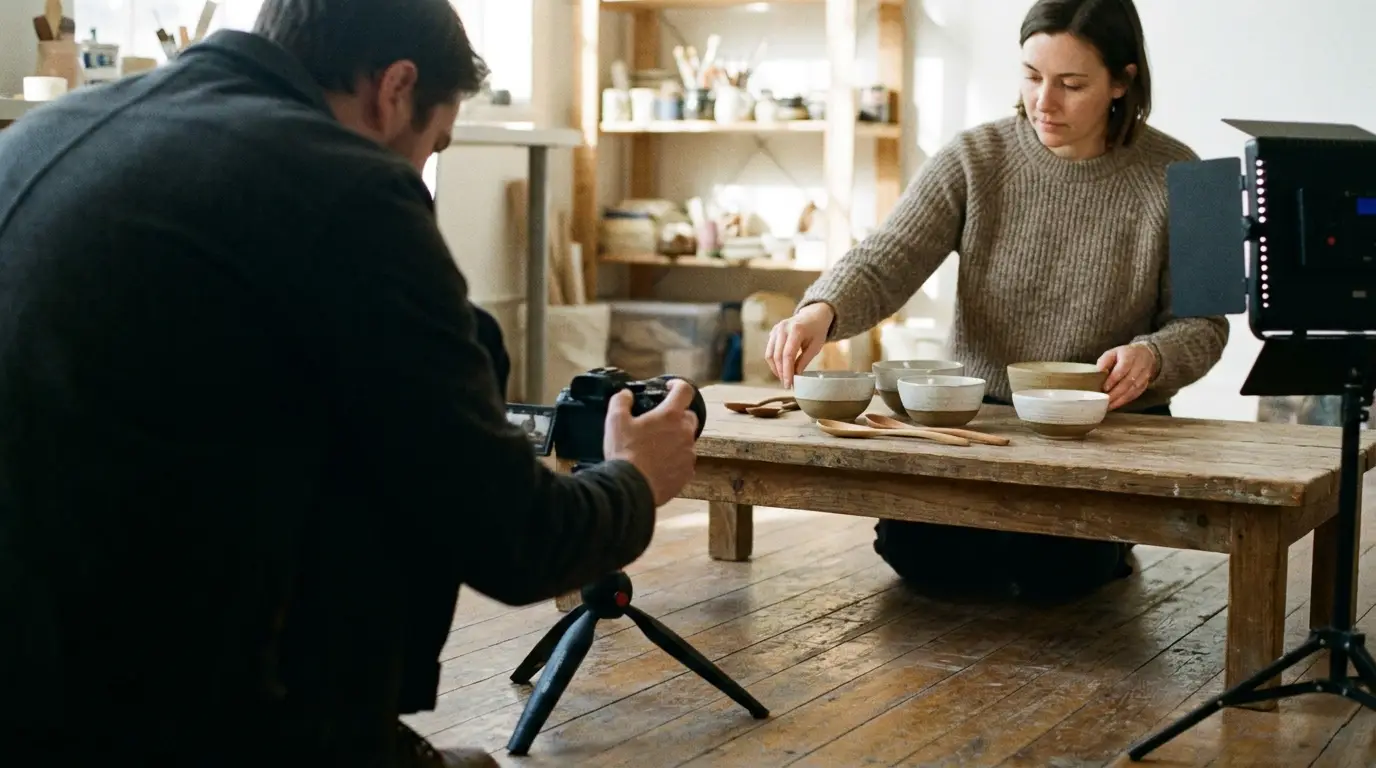 Monthly social content shoot for a small business — Essential Content Plan
