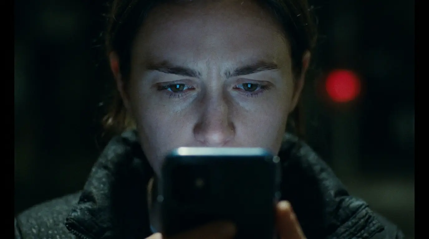 Person absorbed in a short video on their phone