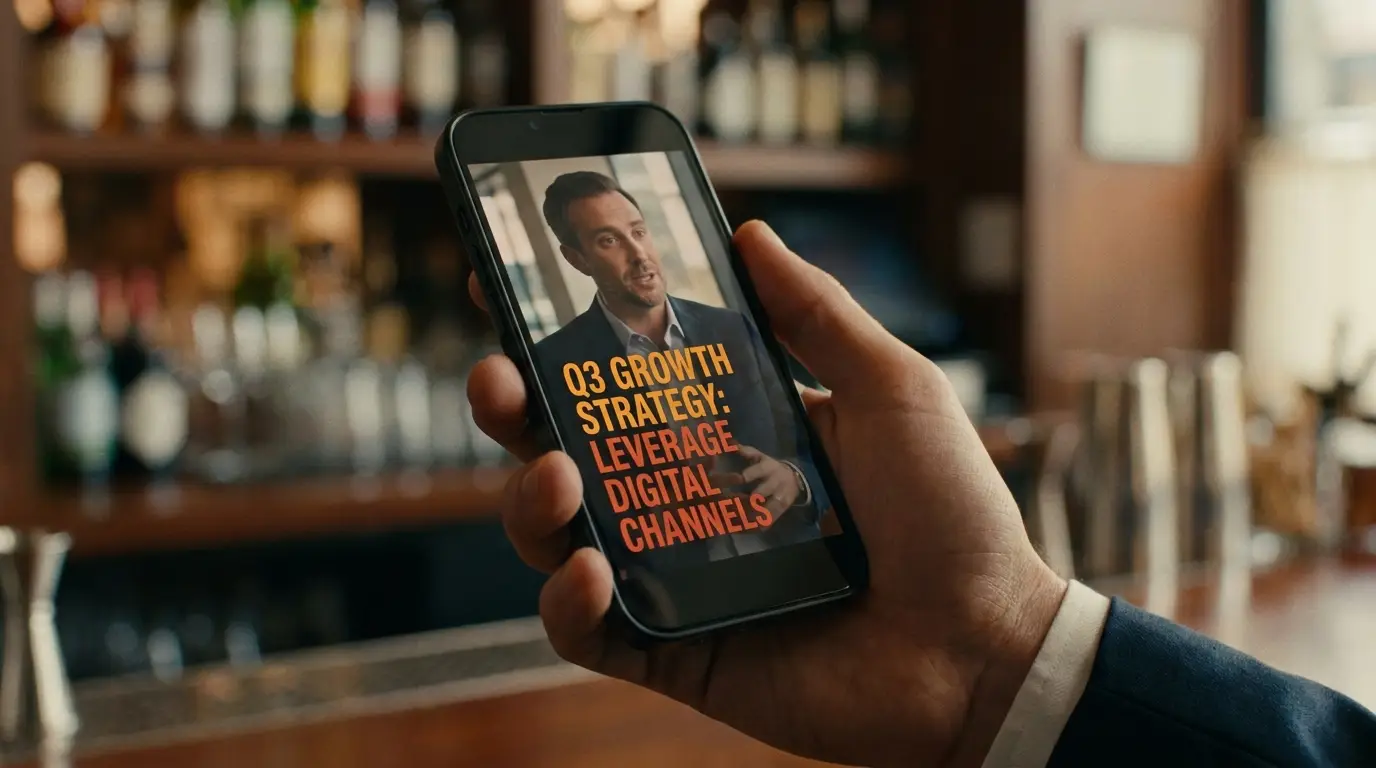 A professional video with on-screen captions on a phone